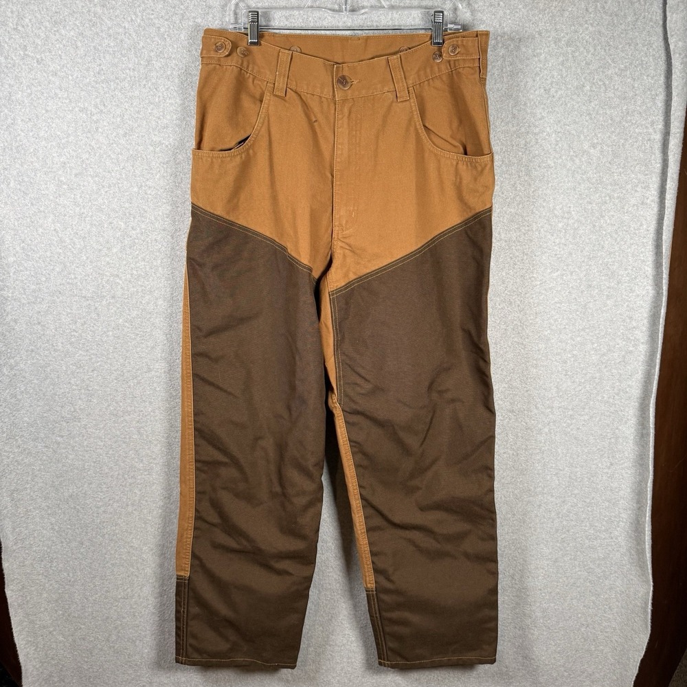 Field & Stream Brush Pants Mens 34 x 30 Brown Reinforced Hunting Canvas